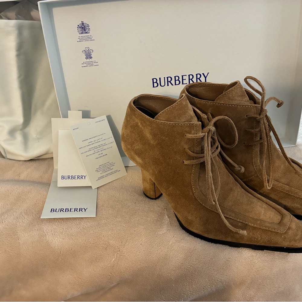 Burberry Tan Suede Ankle Boots - Picture 5 of 13